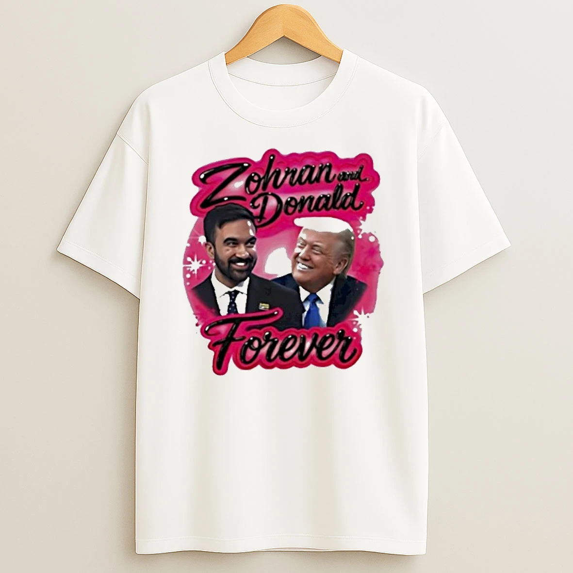 Zohran Mamdani And Donald Trump Forever Airbrush T Shirt