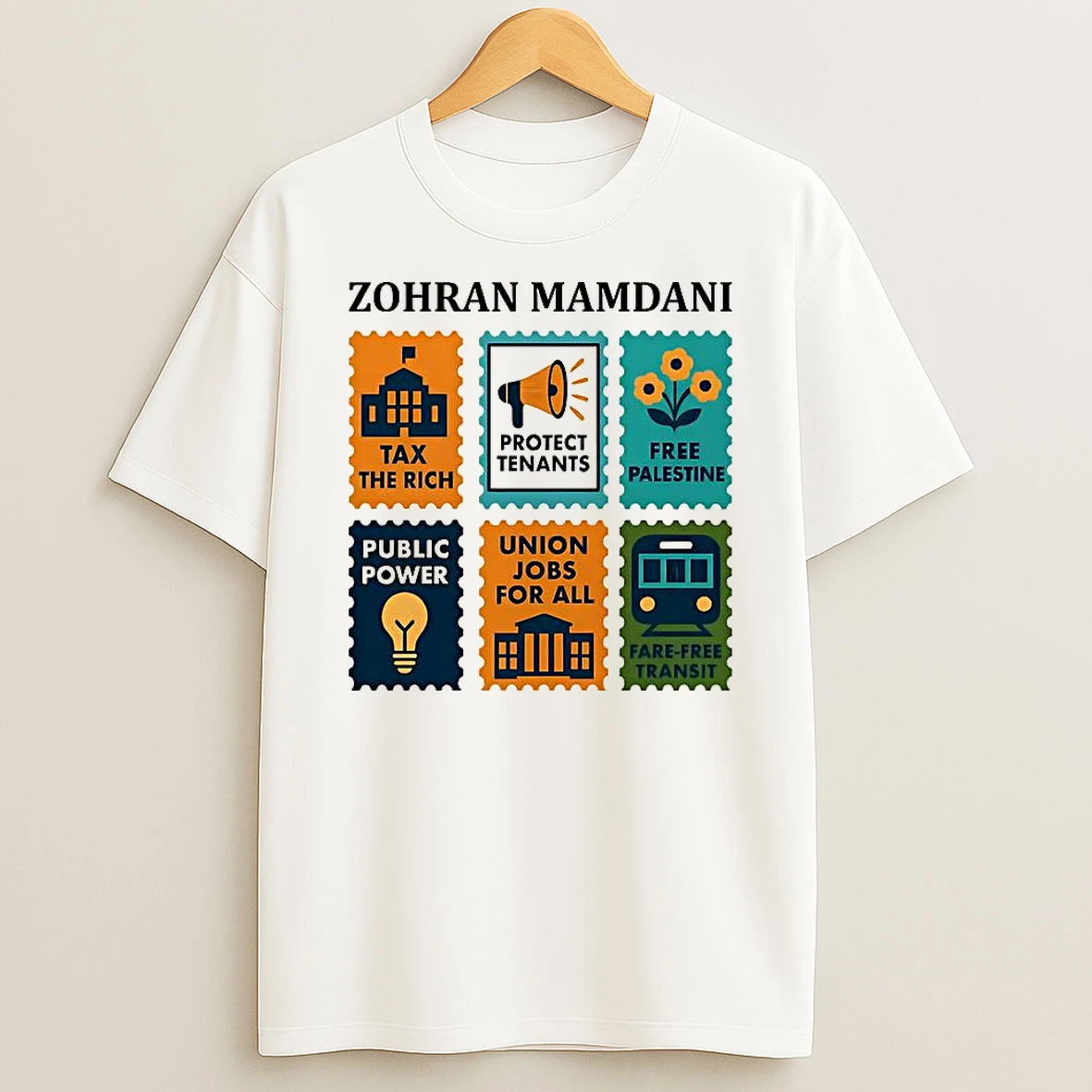 Zohran Mamdani Tax The Rich Mayor Of New York City Stamp Collection T Shirt