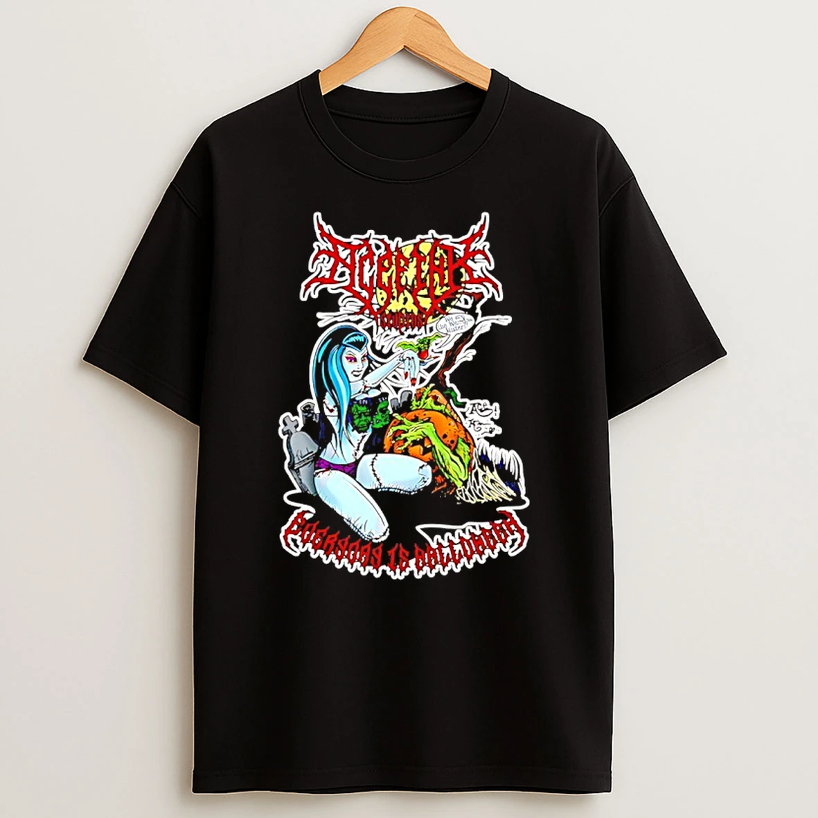 Zombie Pin Up Zombie Goat Cartoon T Shirt