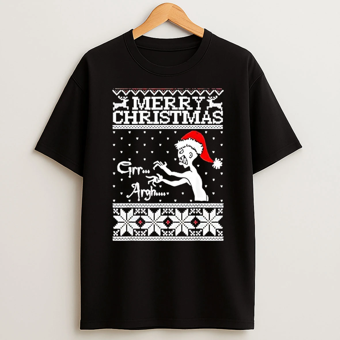 Zombie Santa Merry Christmas Grr Argh Ugly T Shirt