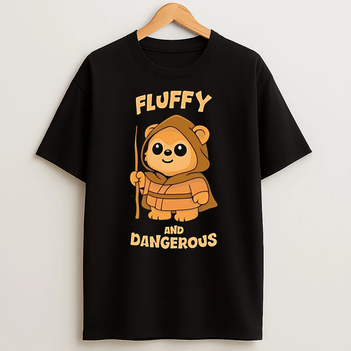 Vflippa Clickoneshirt 20251222_110226 32_ewok Star Wars Fluffy And Dangerous Cartoon T Shirt