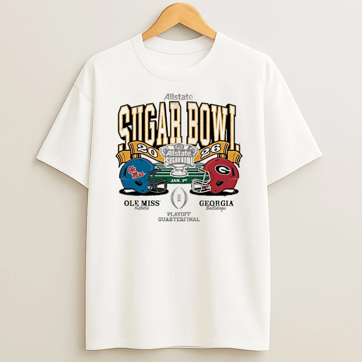Vflippa Clickoneshirt 20251222_133350 42_georgia Bulldogs Vs Ole Miss Rebels 2026 Sugar Bowl Helmets T Shirt