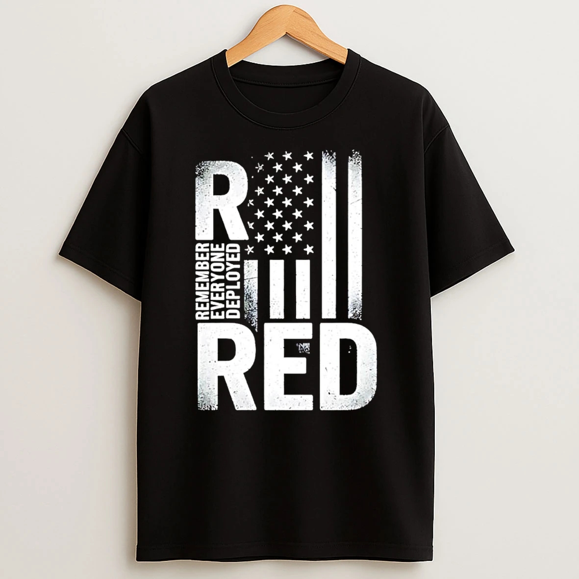 Vflippa Clickoneshirt 20251223_095040 49_red Remember Everyone Deployed Classic Style American Flag T Shirt