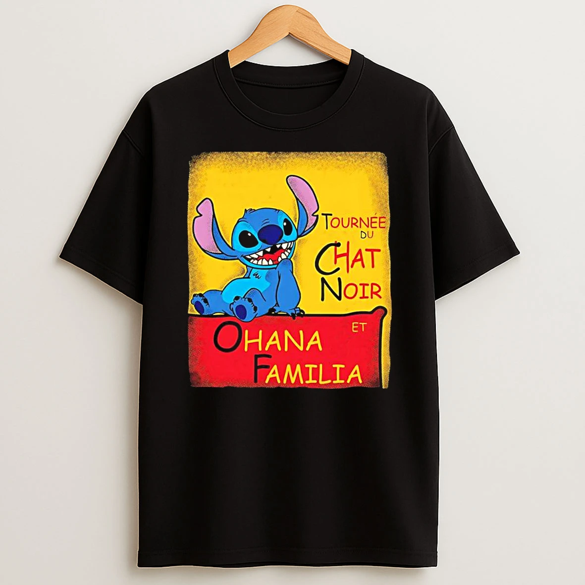 Vflippa Clickoneshirt 20251223_095040 49_stitch Ohana Familia Tournee Du Chat Noir Disney Cartoon T Shirt