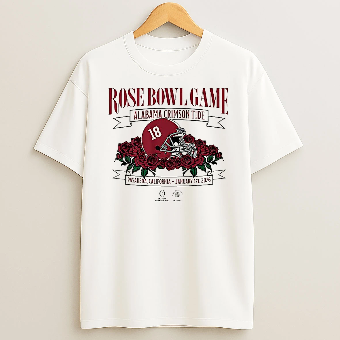 Vflippa Clickoneshirt 20251224_091254 152_alabama Crimson Ncaa Tide Rose Bowl Game 2026 Pasadena Helmet T Shirt