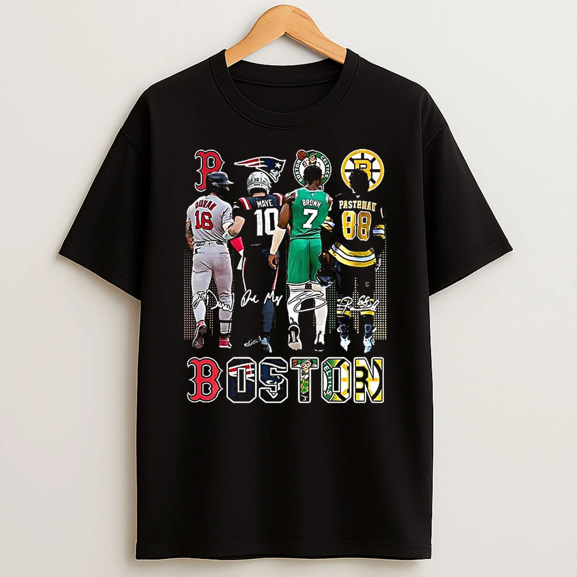 Vflippa Clickoneshirt 20251224_091254 152_boston Sports Teams Red Sox Patriots Celtics Bruins Logo And Player Signature T Shirt