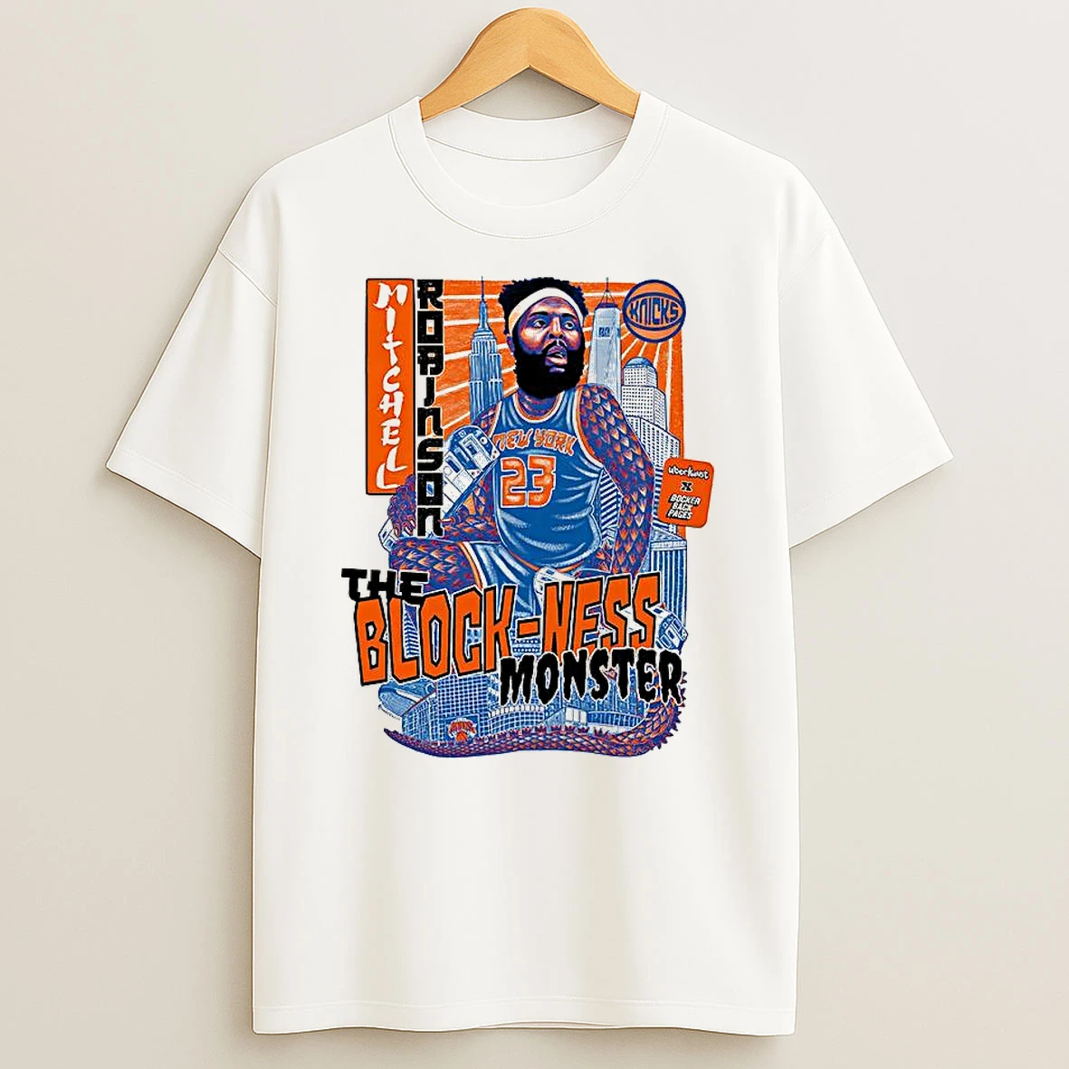 Vflippa Clickoneshirt 20251224_091254 152_mitchell Robinson New York Knicks Nba The Block Ness Monster T Shirt