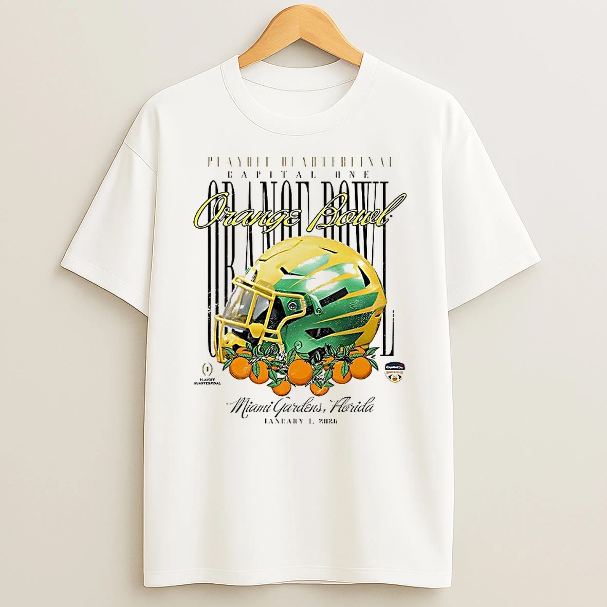 Vflippa Clickoneshirt 20251224_091254 152_oregon Ducks Ncaa 2026 Playoff Quarterfinal Capital One Orange Bowl Helmet T Shirt