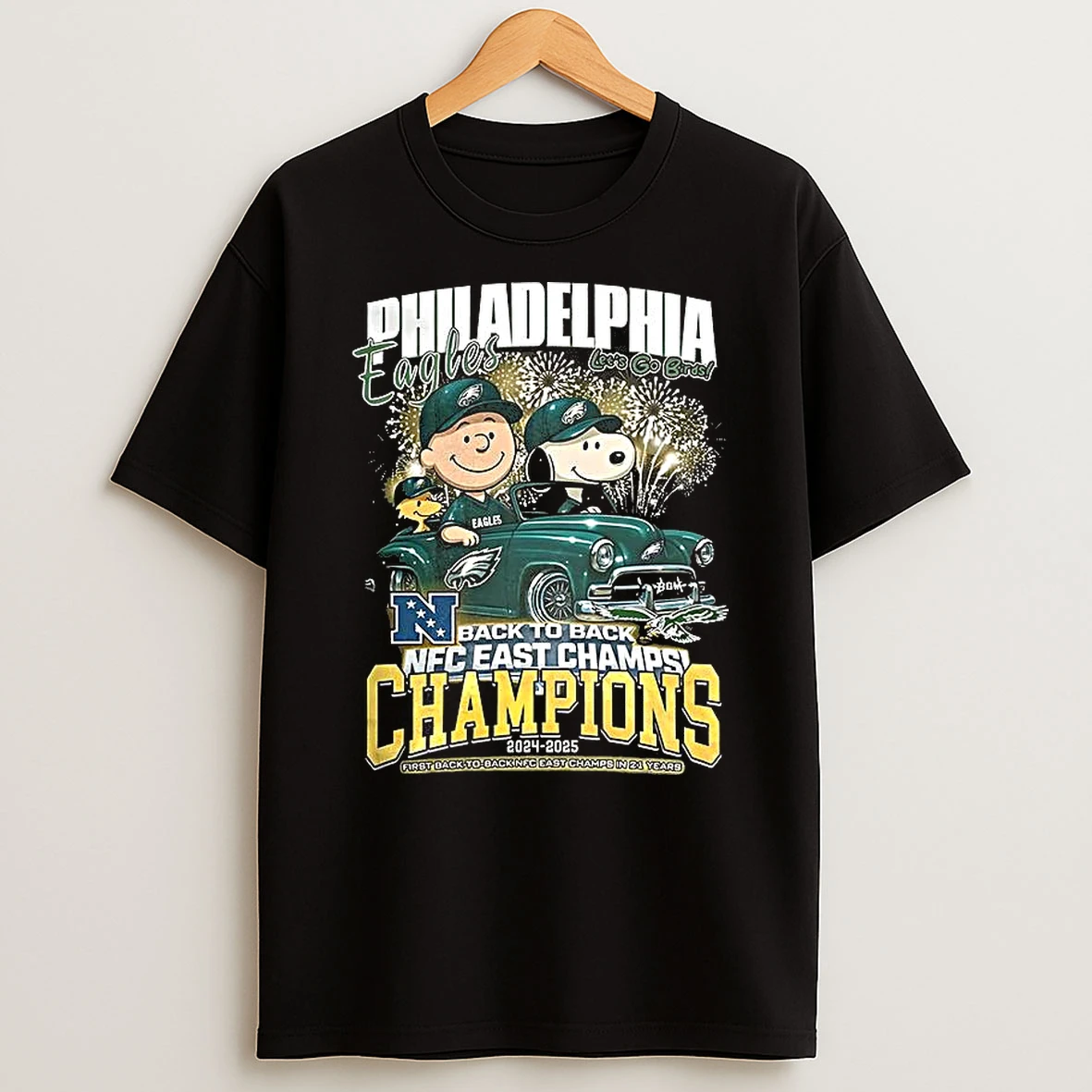 Vflippa Clickoneshirt 20251224_091254 152_philadelphia Eagles X Snoopy Peanuts Back To Back Nfc East Division 2025 Champions T Shirt