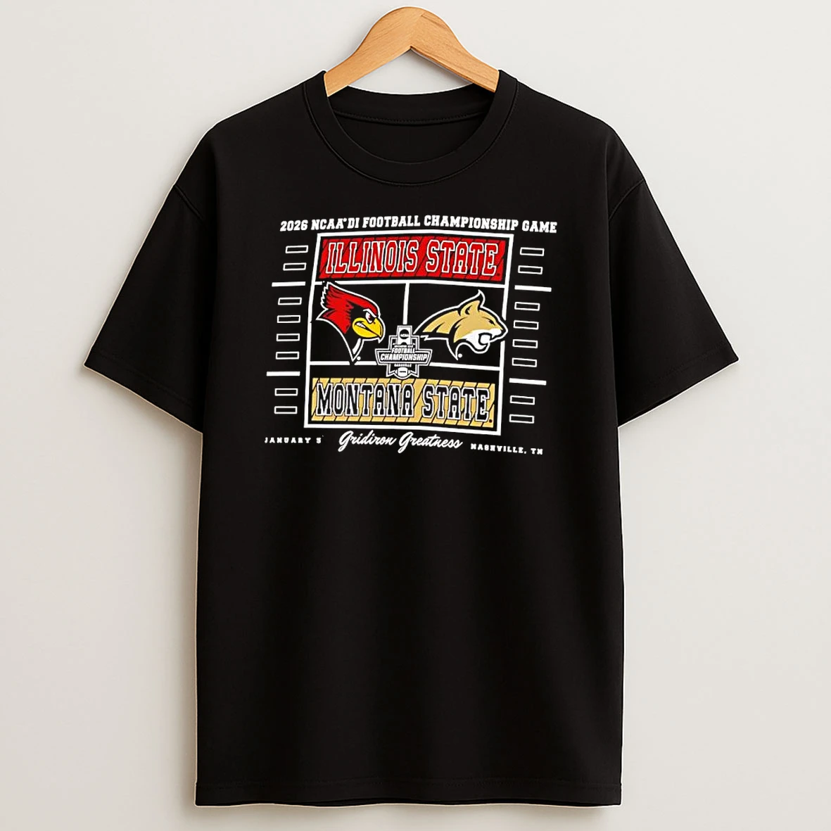 Vflippa Clickoneshirt 20251224_134513 36_montana State Bobcats Vs Illinois State Redbirds Ncaa Di Football Championship Game 2026 T Shirt