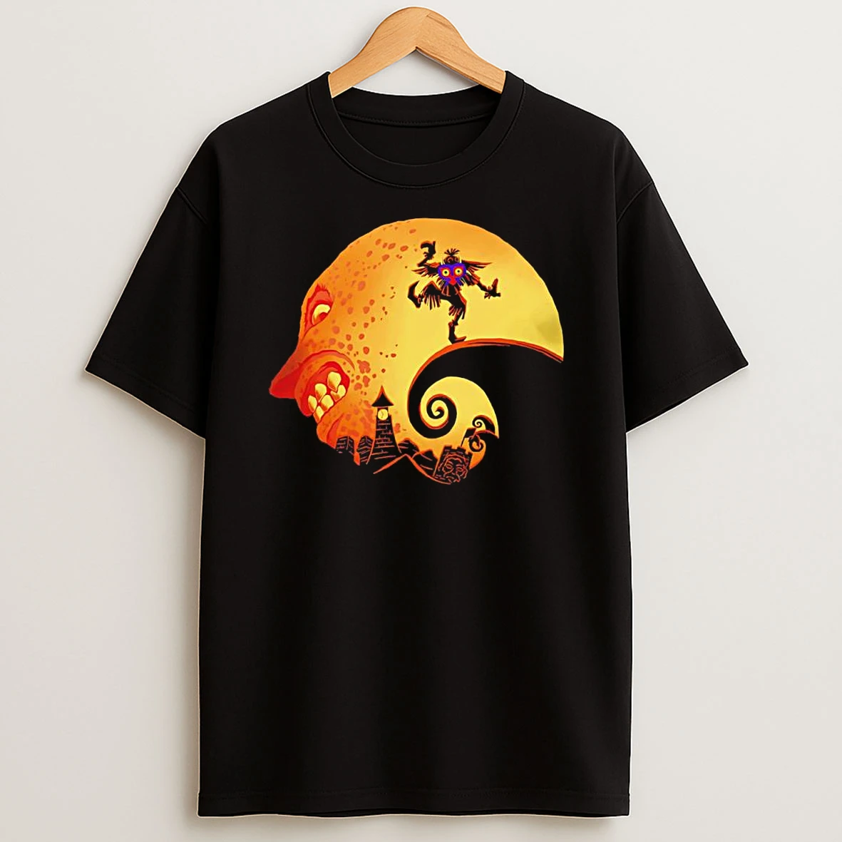 Vflippa Clickoneshirt 20251224_134513 36_nightmare At Termina The Legend Of Zelda Majoras Mask X Nightmare Before Christmas T Shirt