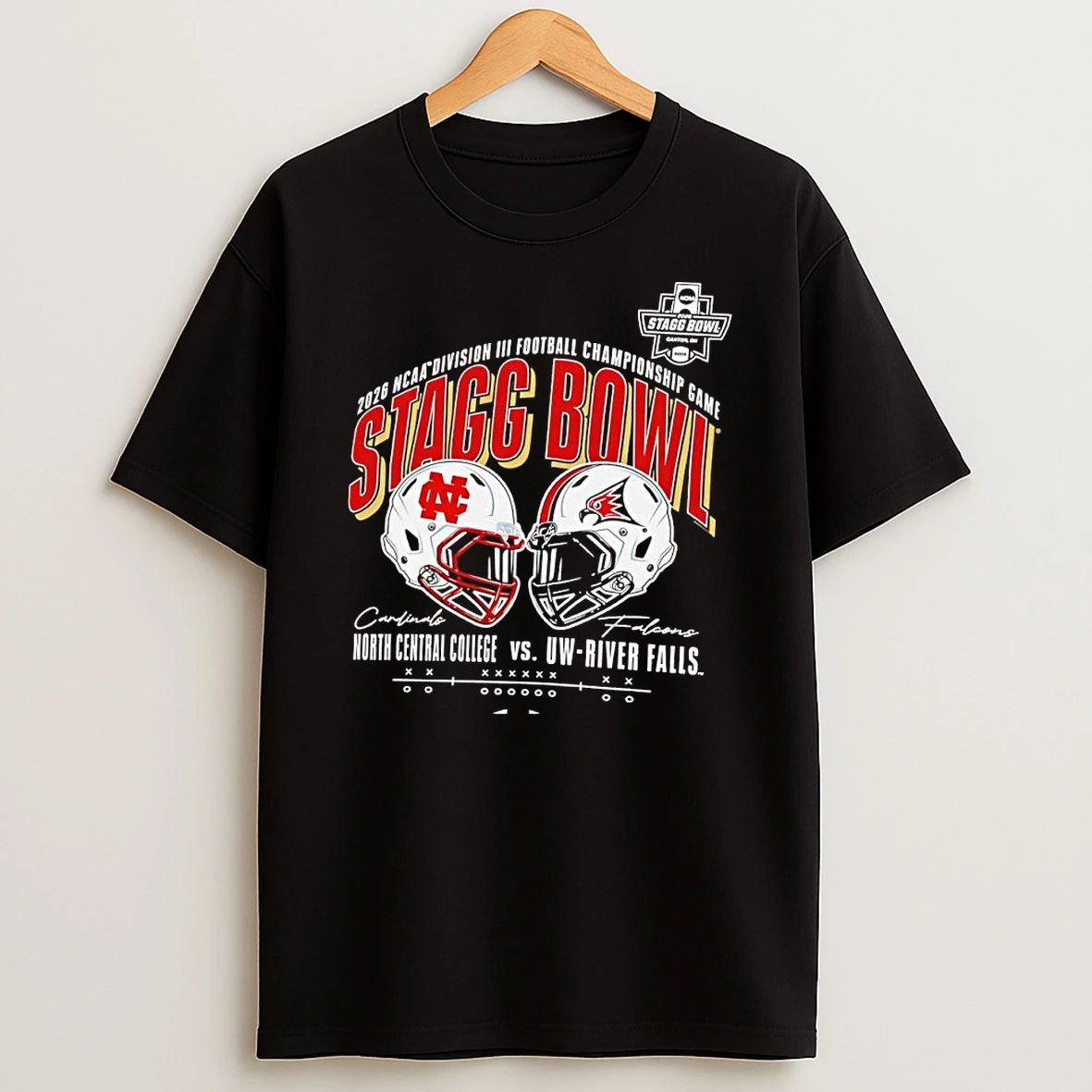 Vflippa Clickoneshirt 20251224_134513 36_north Central College Cardinals Vs Uw River Falls Falcons 2026 Division Iii Football Championship Game Helmet T Shirt