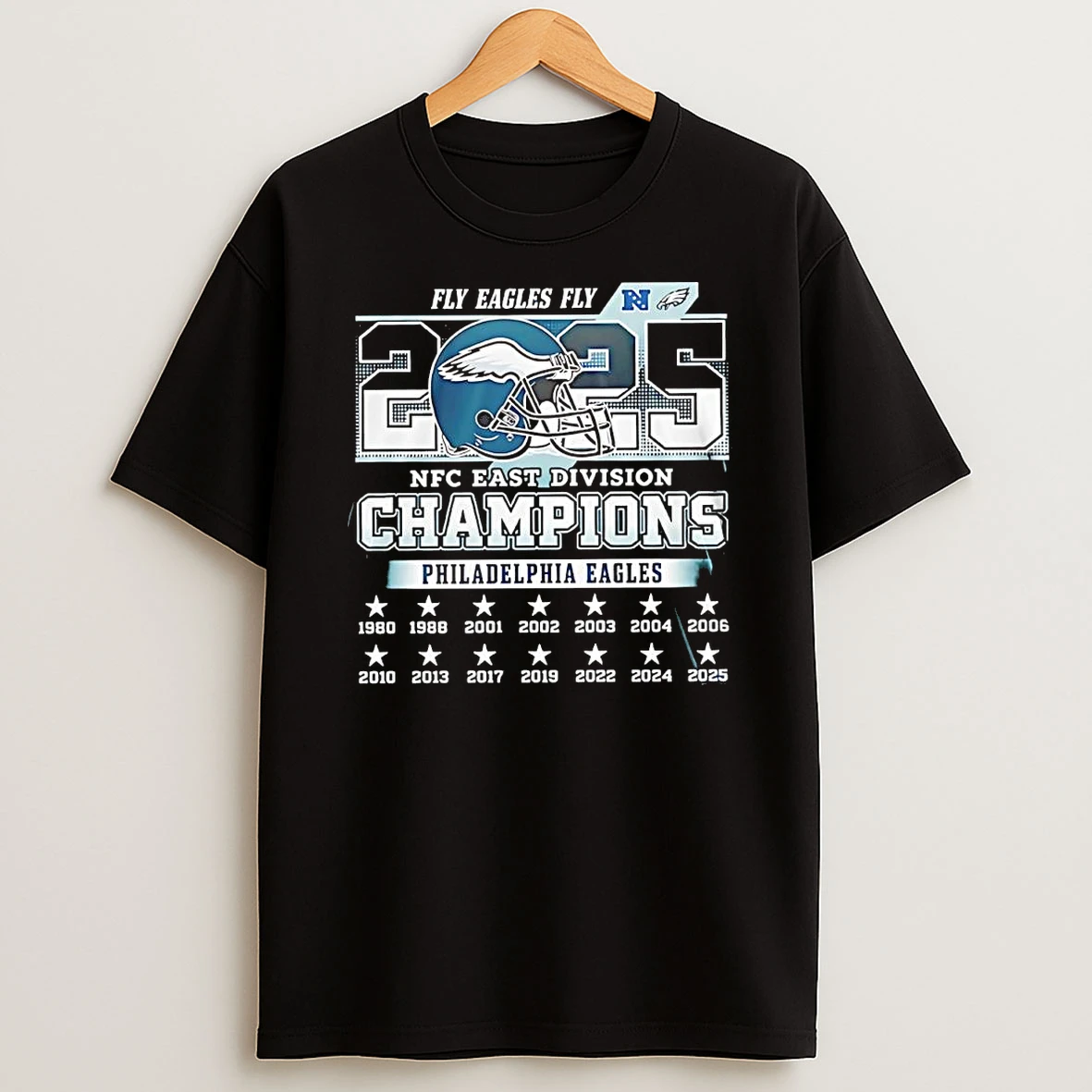 Vflippa Clickoneshirt 20251224_134513 36_philadelphia Eagles Nfl 2025 Nfc East Champions Fly Eagles Fly Helmet T Shirt