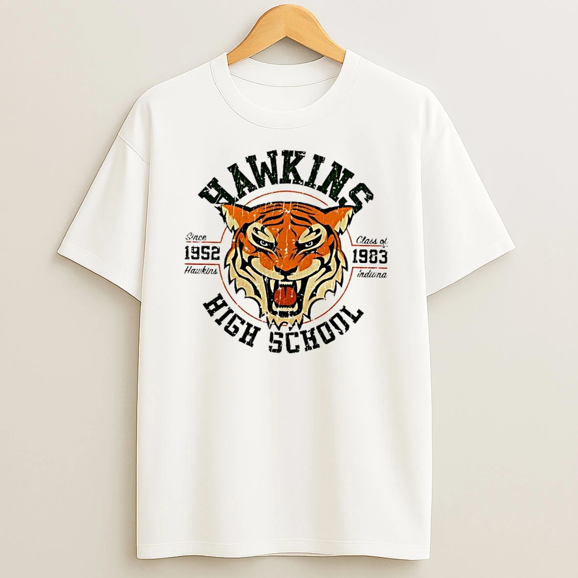 Vflippa Clickoneshirt 20251224_141228 15_hawkins High School Tiger Stranger Things Since 1952 Hawkins Class Of 1983 Indiana Logo T Shirt