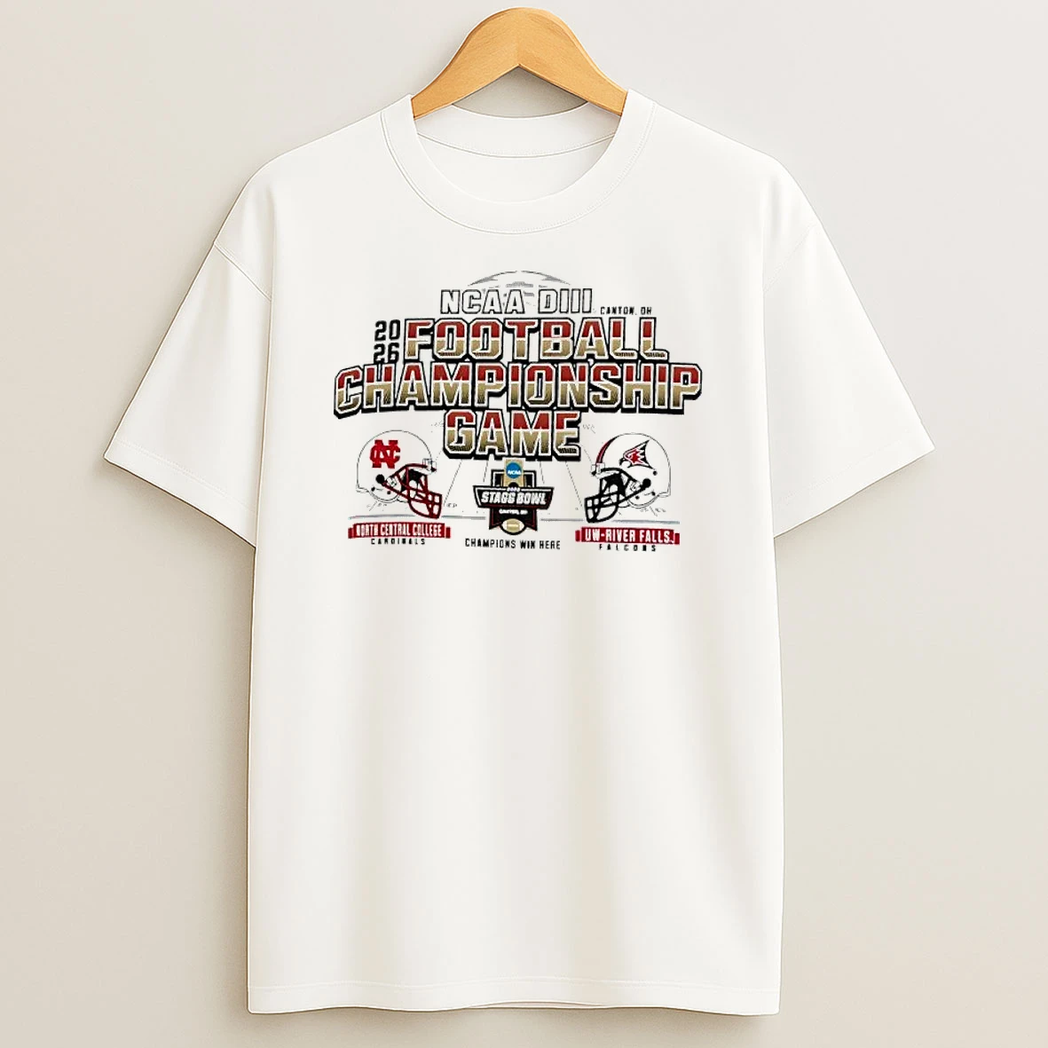 Vflippa Clickoneshirt 20251224_141228 15_north Central College Cardinals Vs Uw River Falls Falcons Division Iii Football Championship Game T Shirt