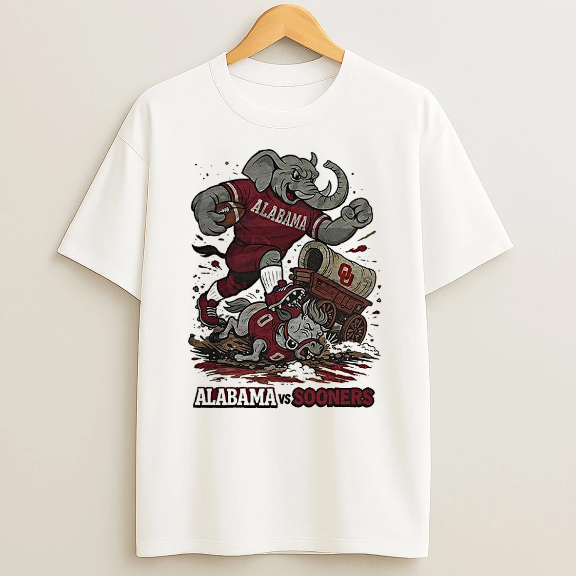 Vflippa Clickoneshirt 20251225_095059 138_alabama Crimson Tide Vs Oklahoma Sooners Ncaa Cfp 2025 Artwork Mascot Fight Retro T Shirt