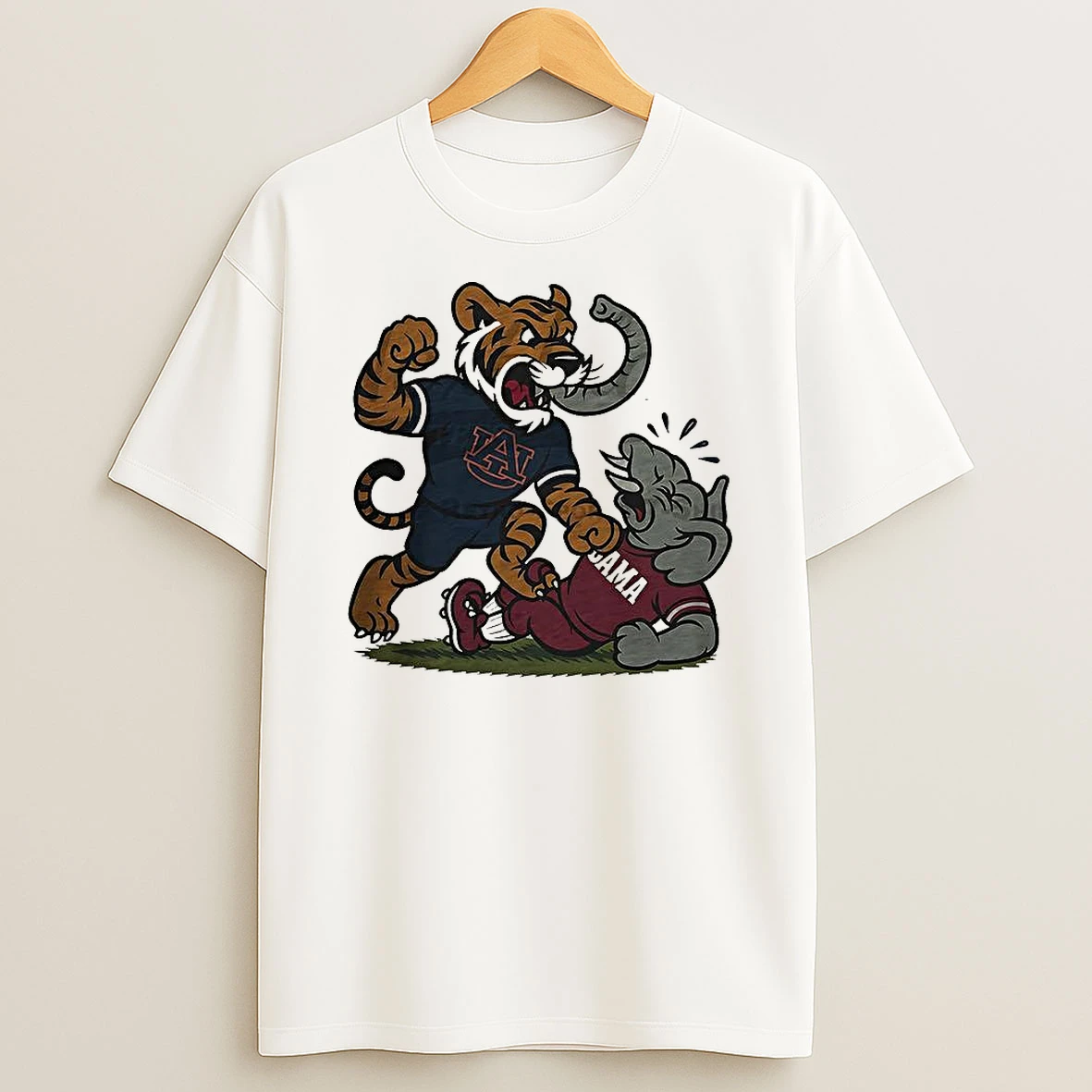 Vflippa Clickoneshirt 20251225_095059 138_auburn Tigers Overwhelms Alabama Crimson Tide Ncaa Football Artwork Mascot Fight Retro T Shirt