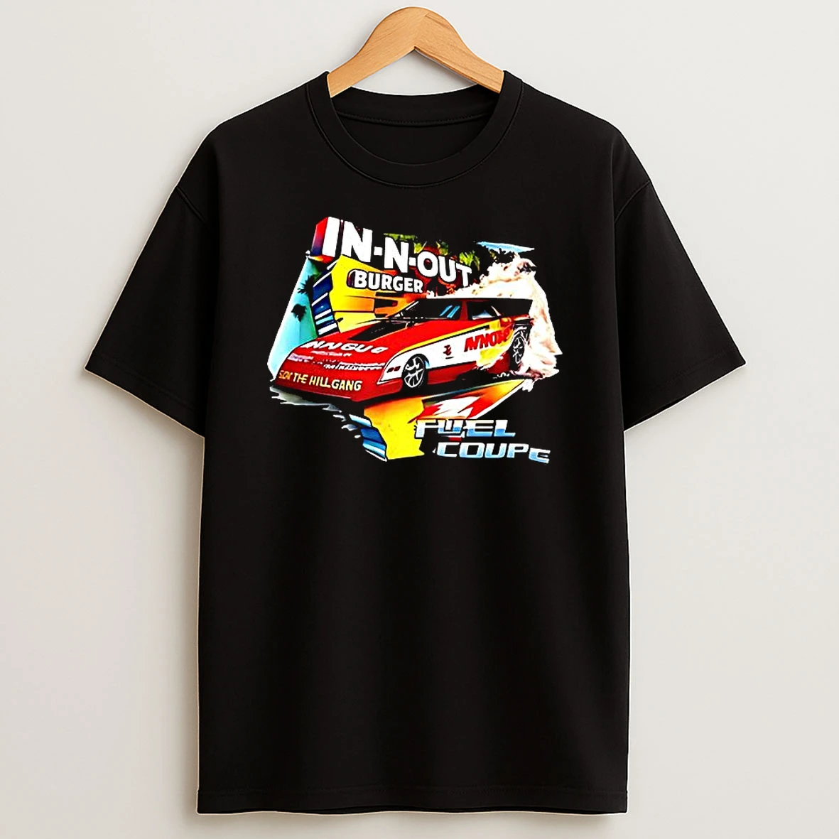Vflippa Clickoneshirt 20251225_095059 138_in N Out Burger Funny Car Drag Racing Team Over The Hill Gang And Burger Power T Shirt