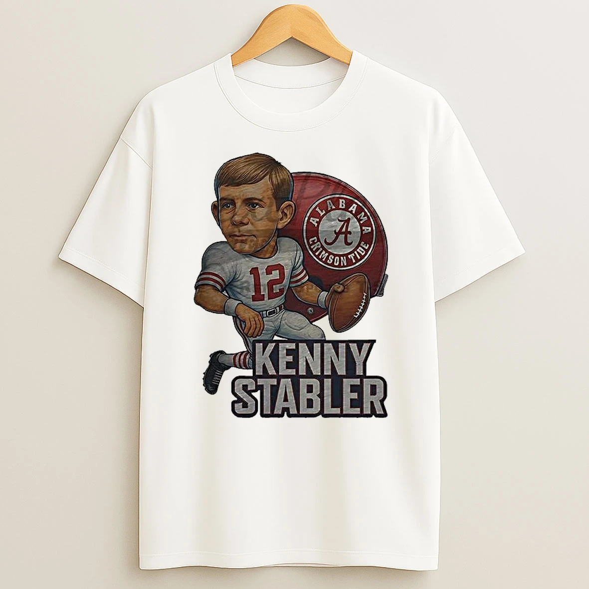 Vflippa Clickoneshirt 20251225_095059 138_kenny Stabler Alabama Crimson Tide Football Artwork Tribute Retro T Shirt