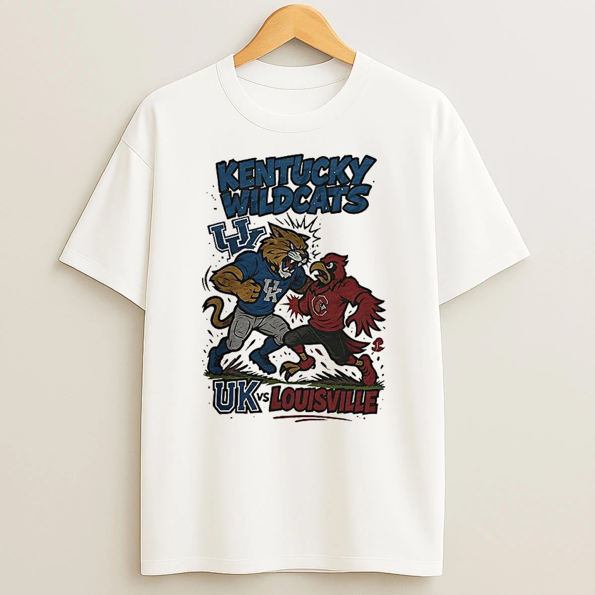 Vflippa Clickoneshirt 20251225_095059 138_kentucky Wildcats Vs Louisville Cardinals Ncaa 2025 Artwork Mascot Fight Retro T Shirt