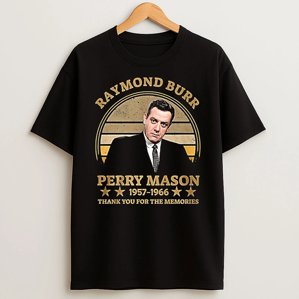 Vflippa Clickoneshirt 20251225_095059 138_raymond Burr Perry Mason 1957 1966 Thank You For The Memories Vintage T Shirt