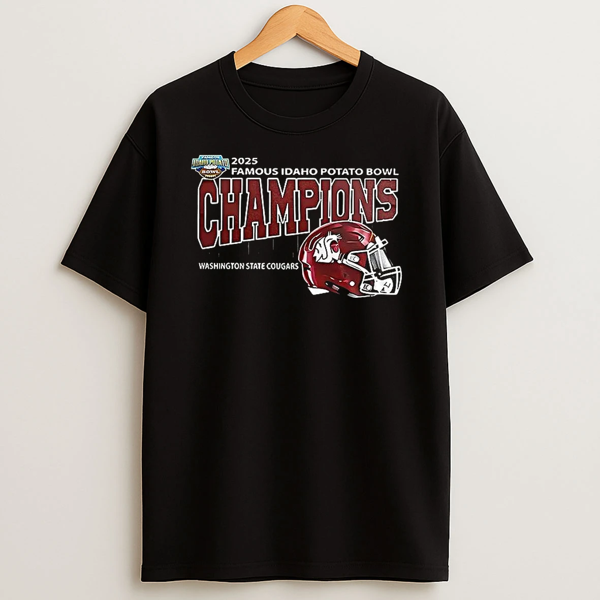 Vflippa Clickoneshirt 20251225_095059 138_washington State Cougars Football 2025 Famous Idaho Potato Bowl Champions Helmet T Shirt