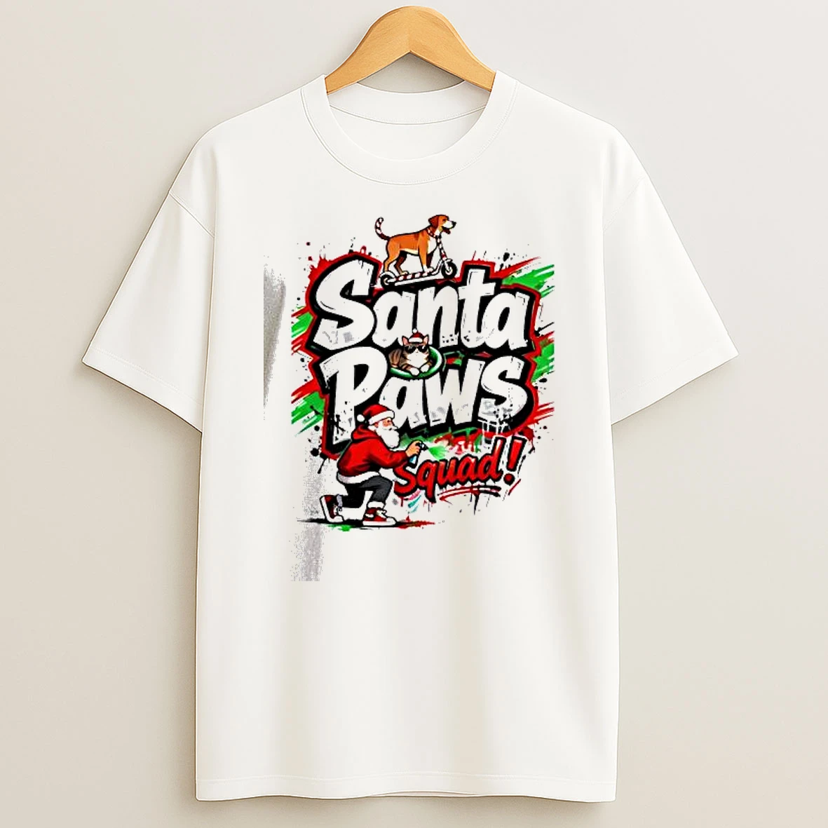 Vflippa Dalatshirt 20251209_113452 71_santa Paws Squad Christmas Santa With Dog And Cat Street T Shirt