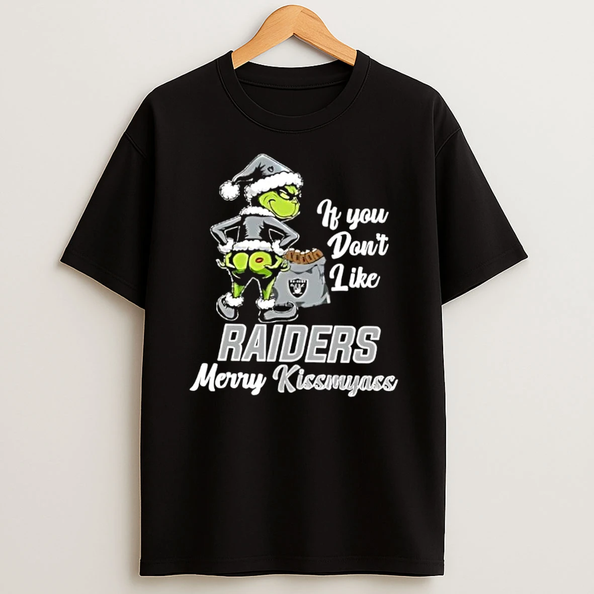 Vflippa Dalatshirt 20251209_172411 80_grinch Christmas If You Dont Like Las Vegas Raiders Merry Kissmyass T Shirt