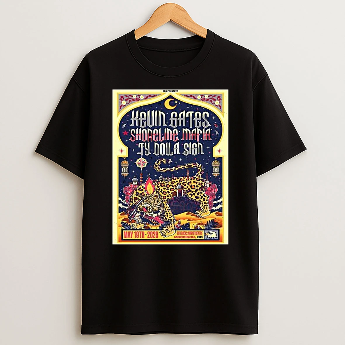 Vflippa Legendusashirt 20251217_115348 55_kevin Gates With Shoreline Mafia And Ty Dolla Sign Live At Red Rocks Amphitheatre In Morrison Colorado On May 19 2026 T Shirt