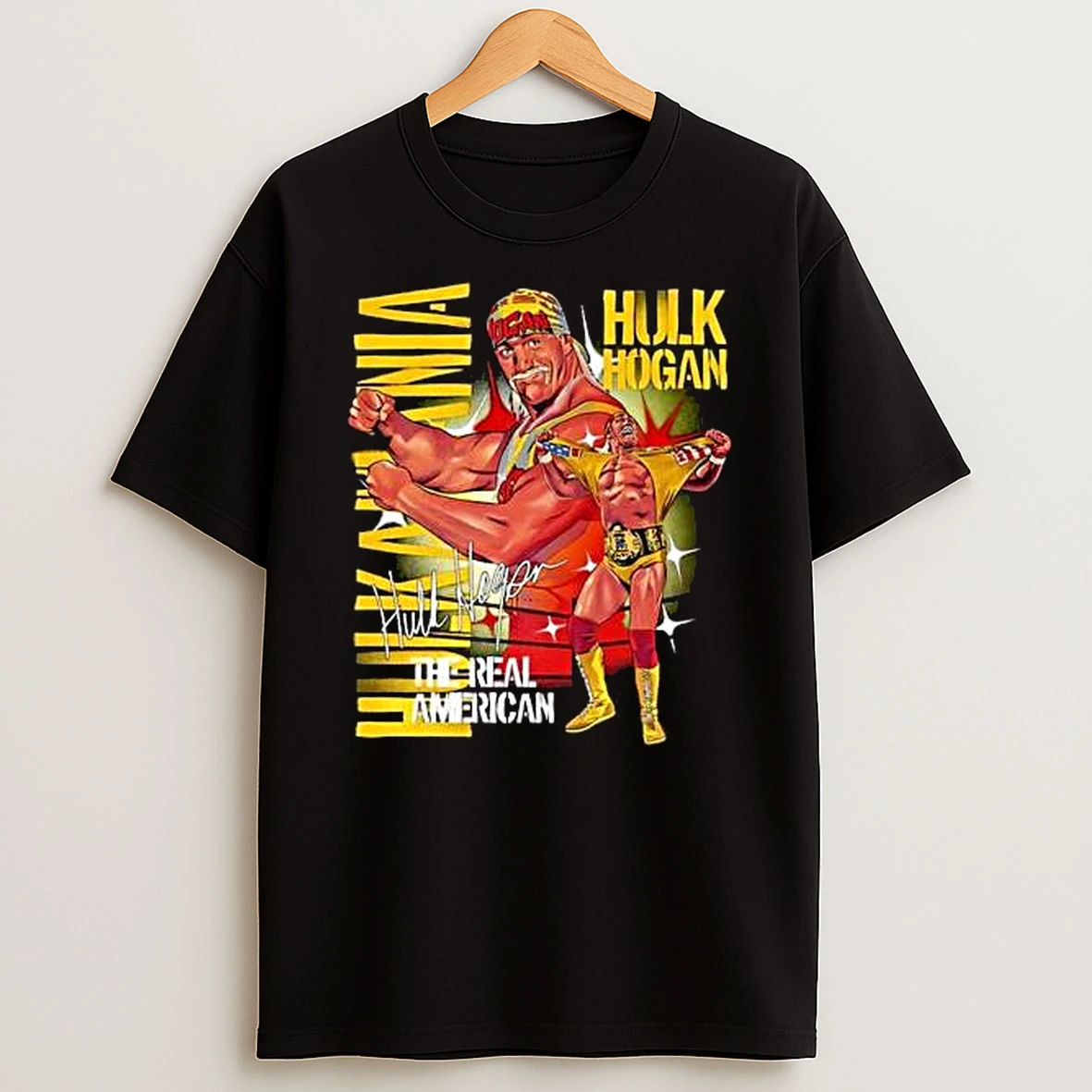 Vflippa Legendusashirt 20251219_092404 273_hulk Hogan Hulkamania The Real American Cartoon Signature Tribute T Shirt