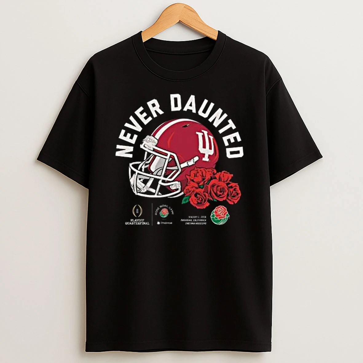 Vflippa Legendusashirt 20251219_092404 273_indiana Hoosiers Never Daunted 2026 Rose Bowl T Shirt