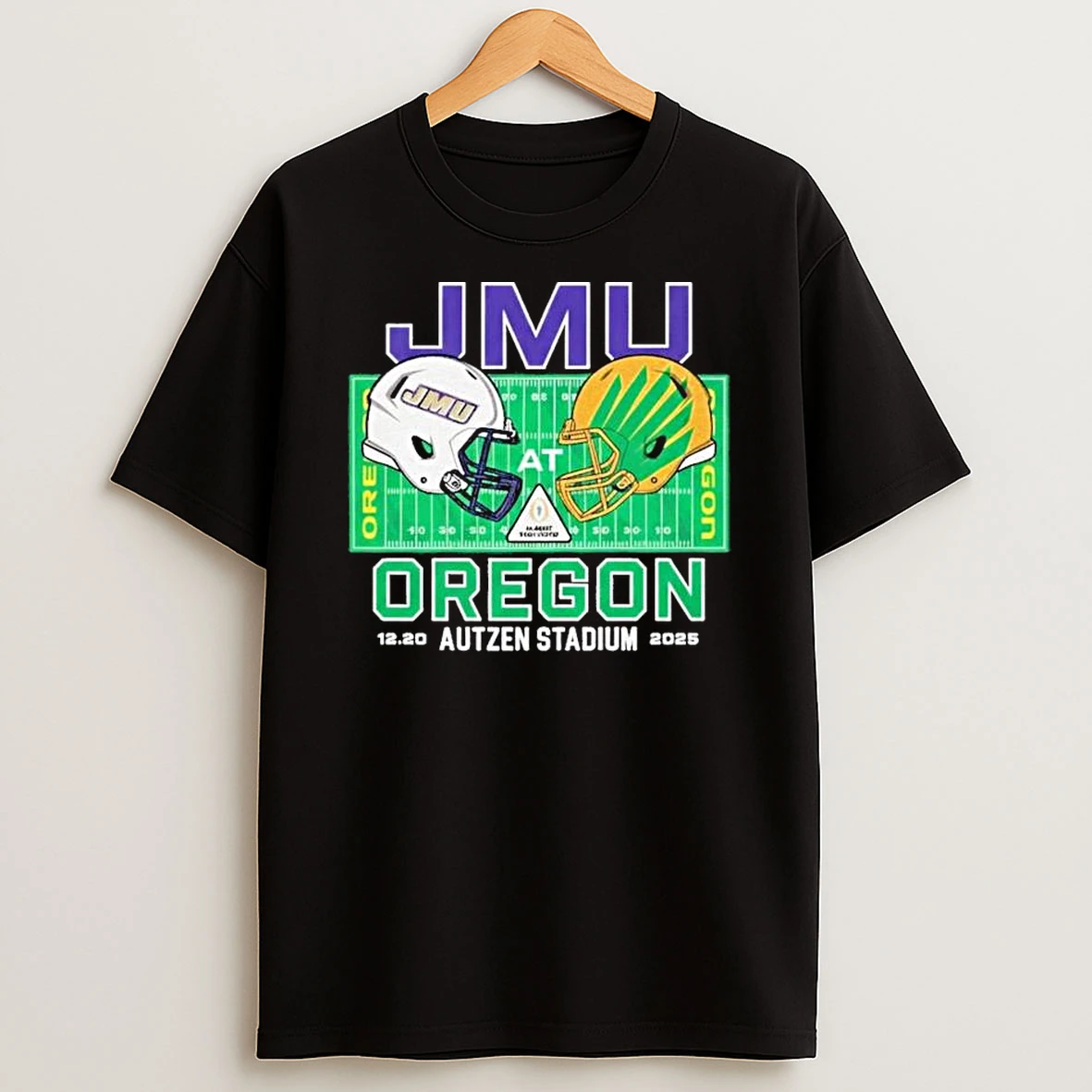 Vflippa Legendusashirt 20251219_092404 273_jmu Vs Oregon 2025 College Football Playoff At Autzen Stadium 12 20 2025 Helmet T Shirt