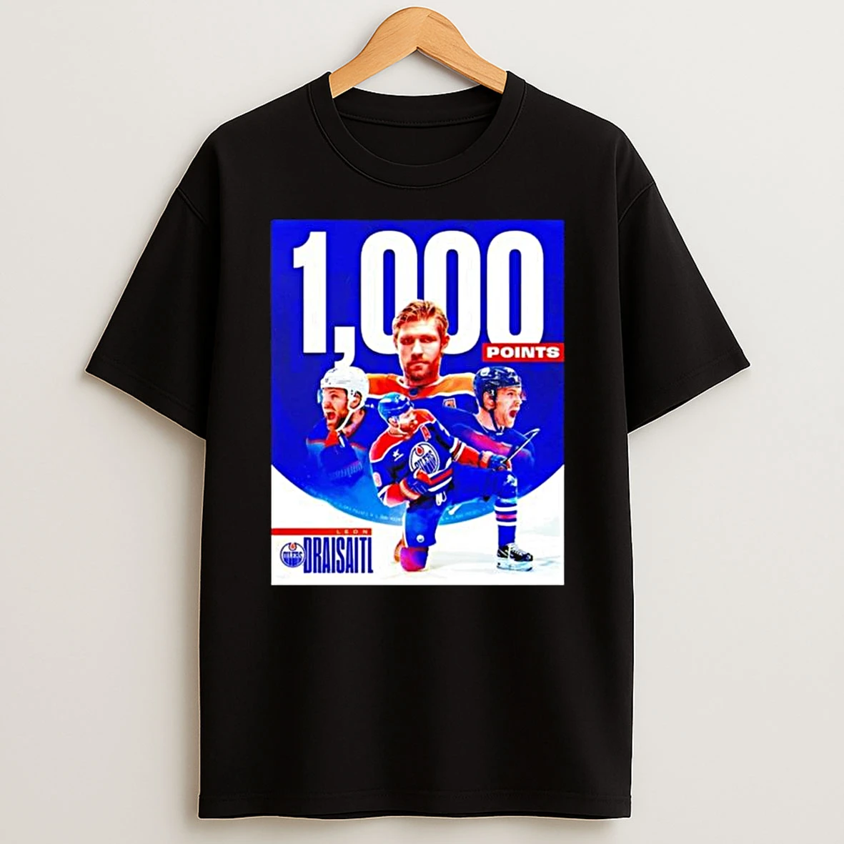 Vflippa Legendusashirt 20251219_092404 273_leon Draisaitl 1000 Career Points Edmonton Oilers Hockey T Shirt