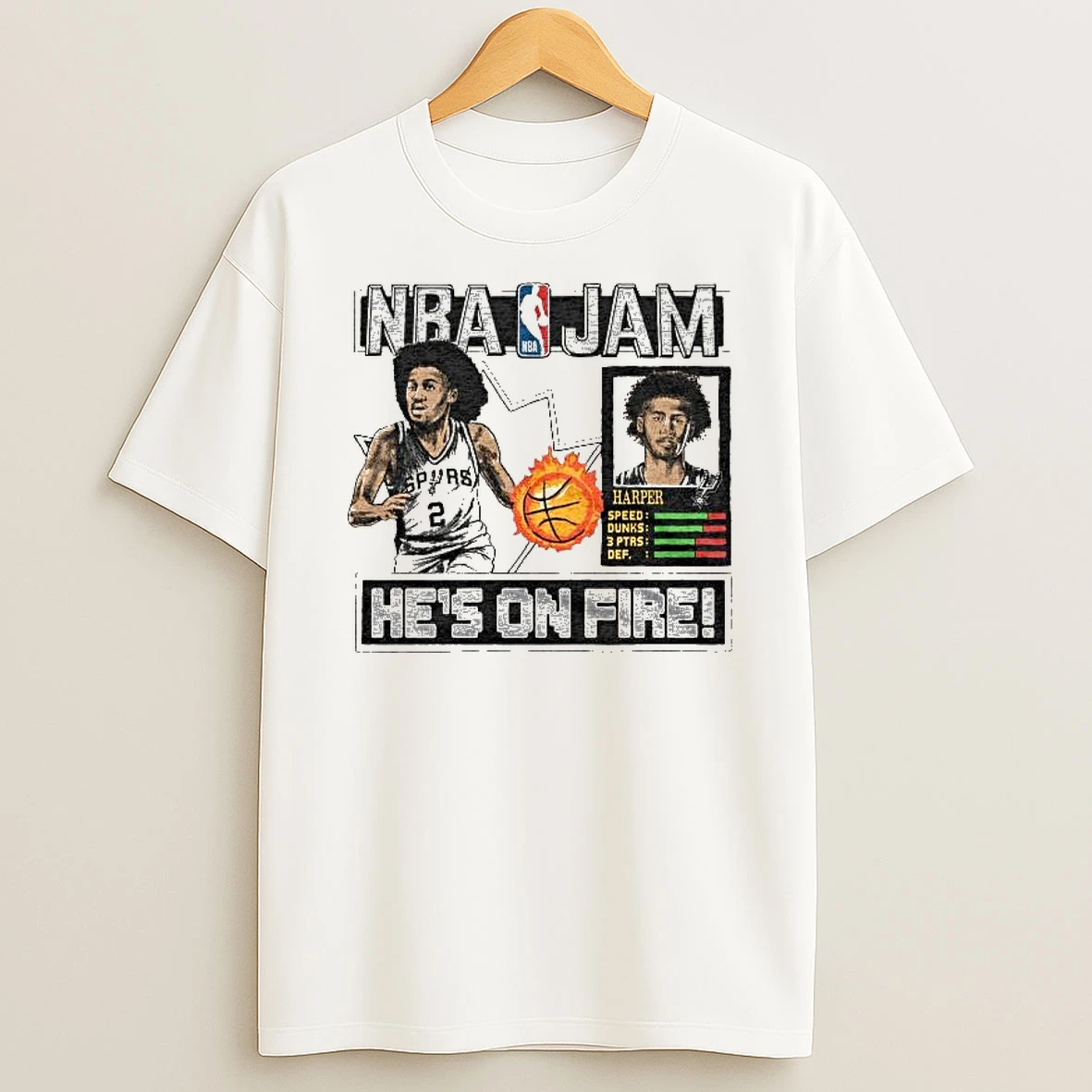 Vflippa Legendusashirt 20251219_092404 273_nba Jam Spurs Dylan Harper Hes On Fire T Shirt