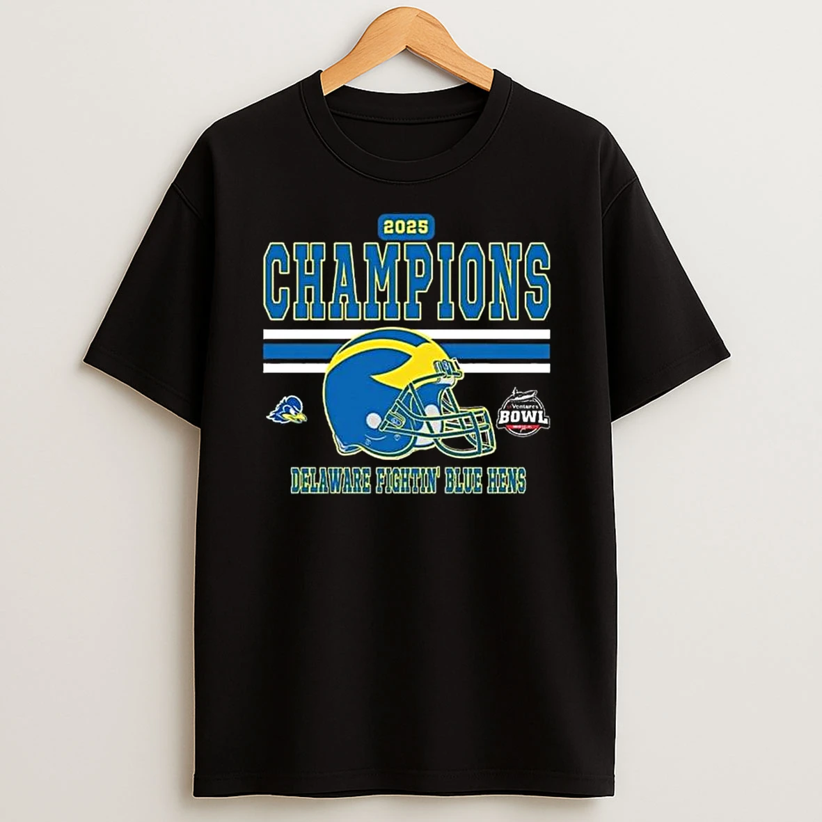 Vflippa Legendusashirt 20251219_121417 88_celebrates 68 Ventures Bowl 2025 Champions Delaware Fightin Blue Hens To The Champions 2025 68 Ventures Bowl Helmet T Shirt