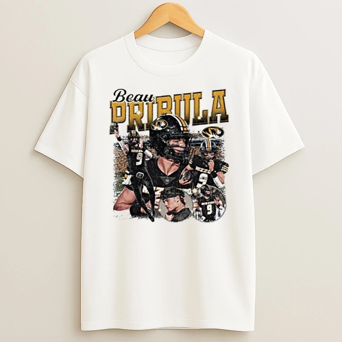 Vflippa Legendusashirt 20251219_162651 35_mizzou Tigers Nil Beau Pribula 9 Player T Shirt
