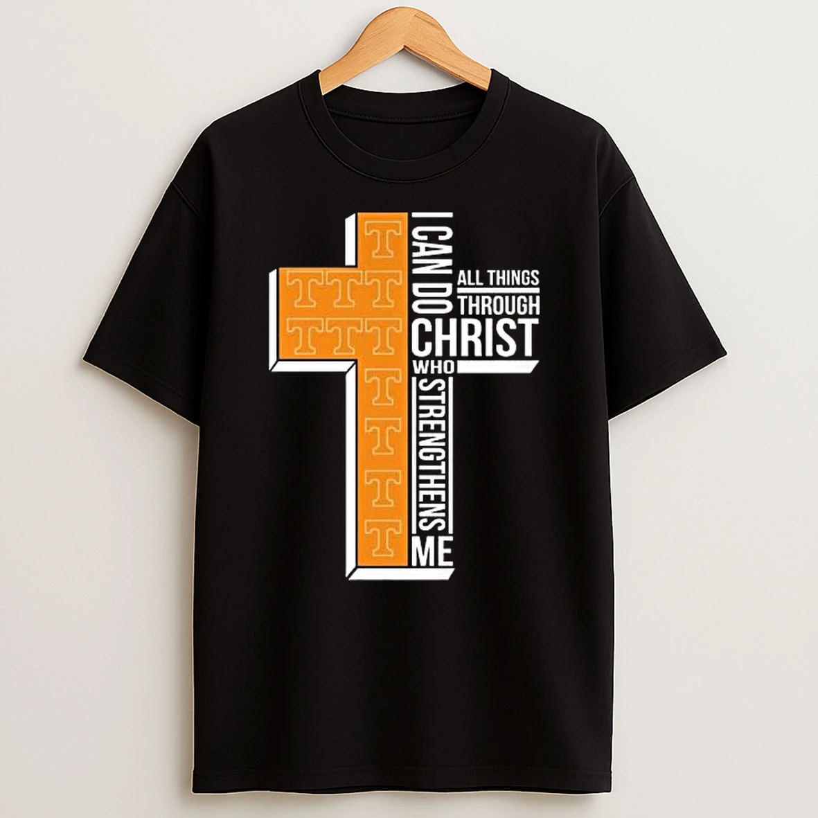 Vflippa Legendusashirt 20251219_172235 61_tennessee Volunteers I Can Do All Things Through Christ Who Strengthens Me Cross T Shirt