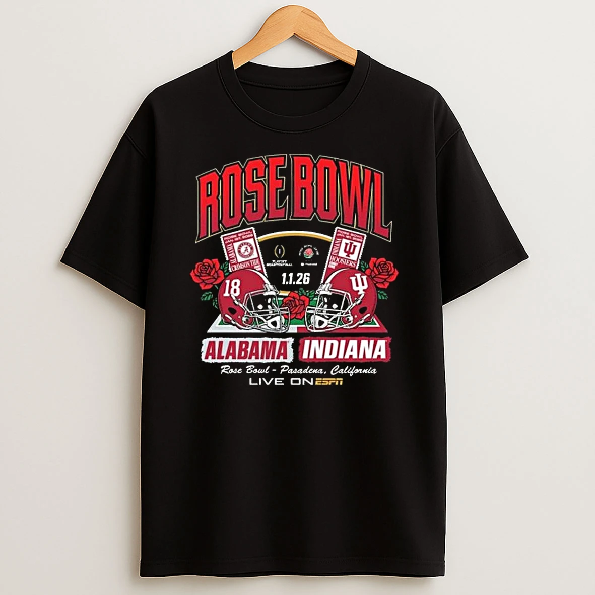 Vflippa Legendusashirt 20251222_100135 100_alabama Crimson Tide Vs Indiana Hoosiers Playoff Quarterfinal 2026 Rose Bowl Game Rose Pasadena California January 1 2026 Helmet T Shirt