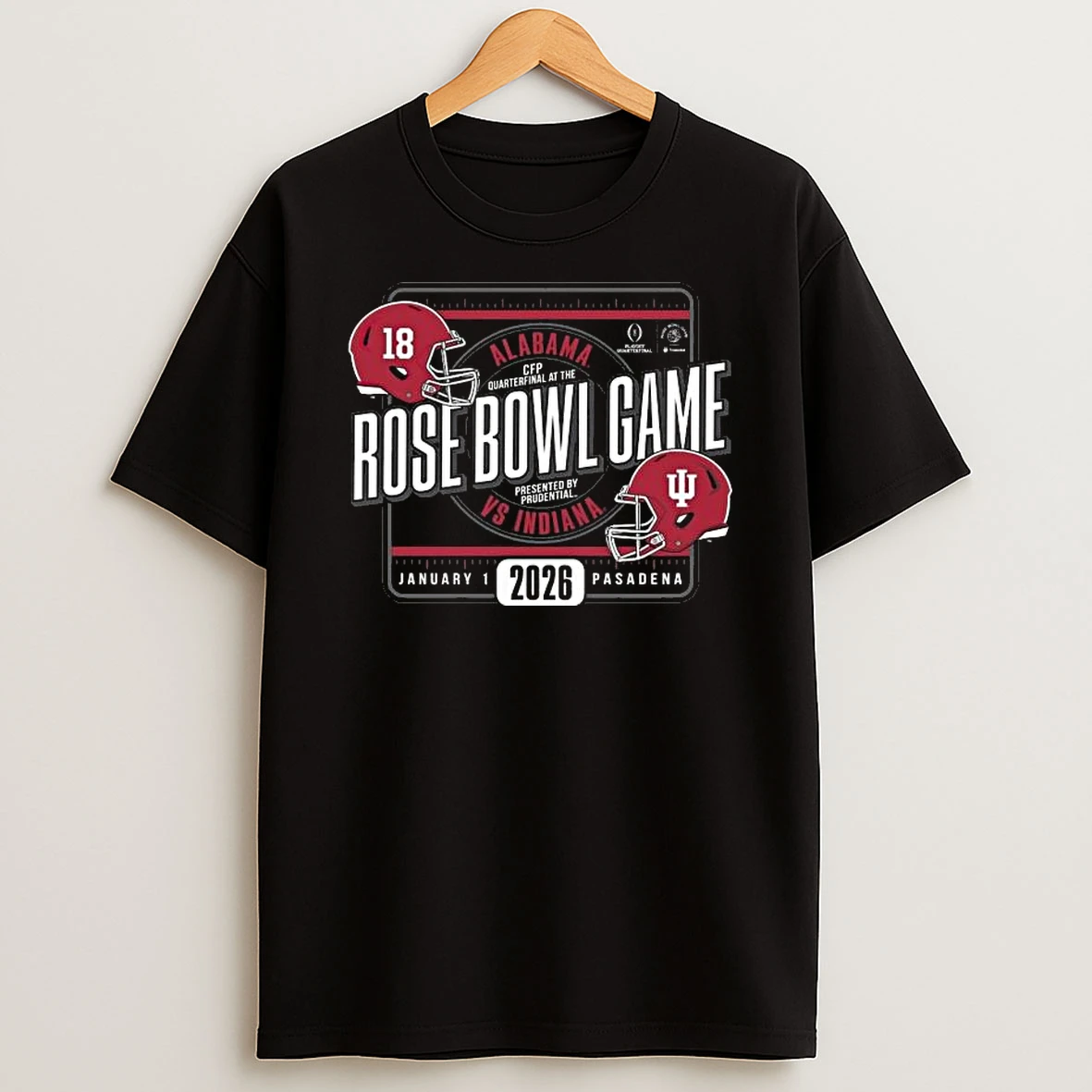 Vflippa Legendusashirt 20251222_100135 100_alabama Vs Indiana Football 2026 Cfp Quarterfinal At The Rose Bowl Game Head To Head Helmet January 1 2026 Pasadena T Shirt