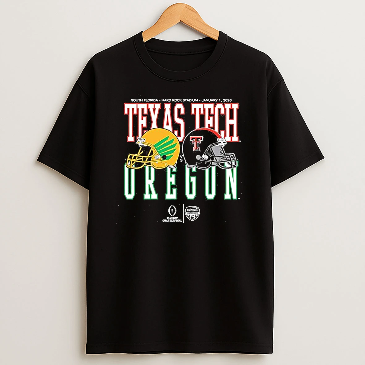 Vflippa Legendusashirt 20251222_100135 100_capital One Orange Bowl 2026 Oregon Vs Texas Tech Helmet Matchup T Shirt