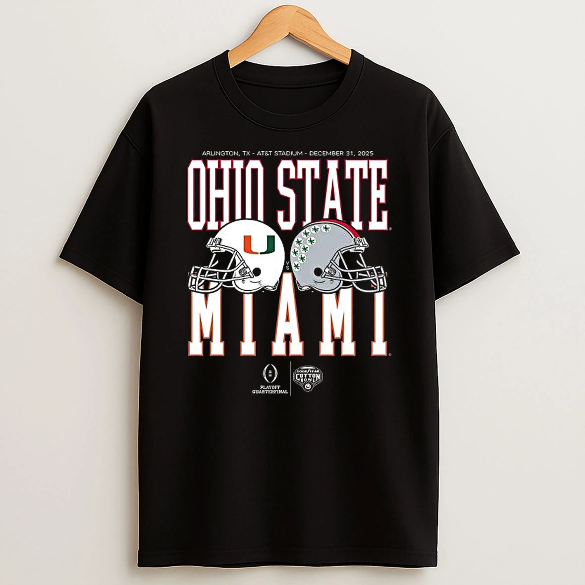 Vflippa Legendusashirt 20251222_100135 100_cotton Bowl Classic 2025 Miami Vs Ohio State Helmet Matchup T Shirt