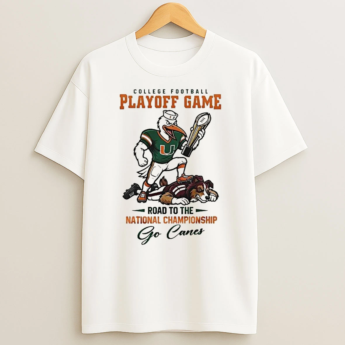 Vflippa Legendusashirt 20251222_100135 100_miami Hurricanes Ncaa College Football Playoff Game Road To The National Championship Go Canes Mascot 2025 T Shirt