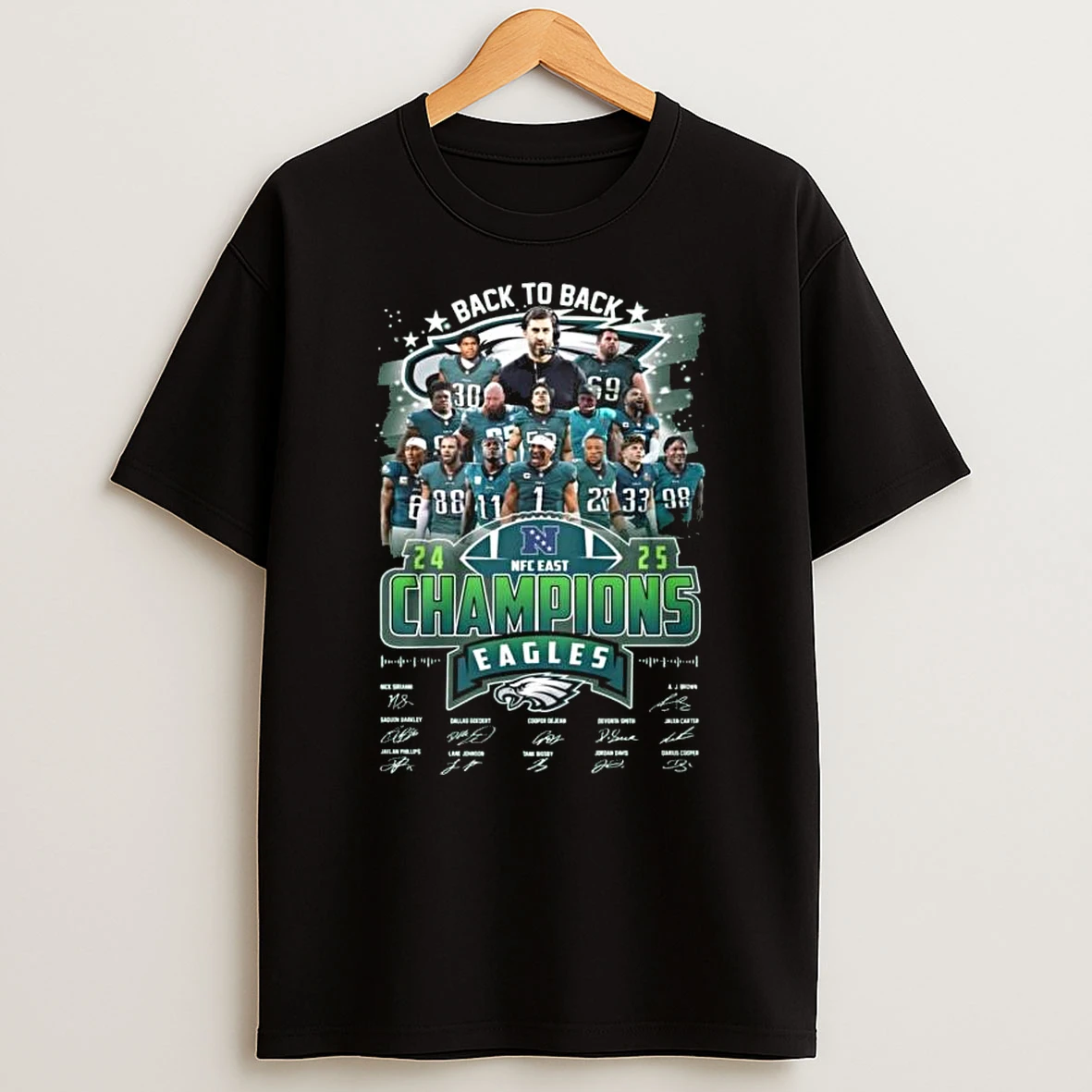 Vflippa Legendusashirt 20251222_100135 100_philadelphia Eagles 2025 Nfc East Champions Back To Back Signatures T Shirt