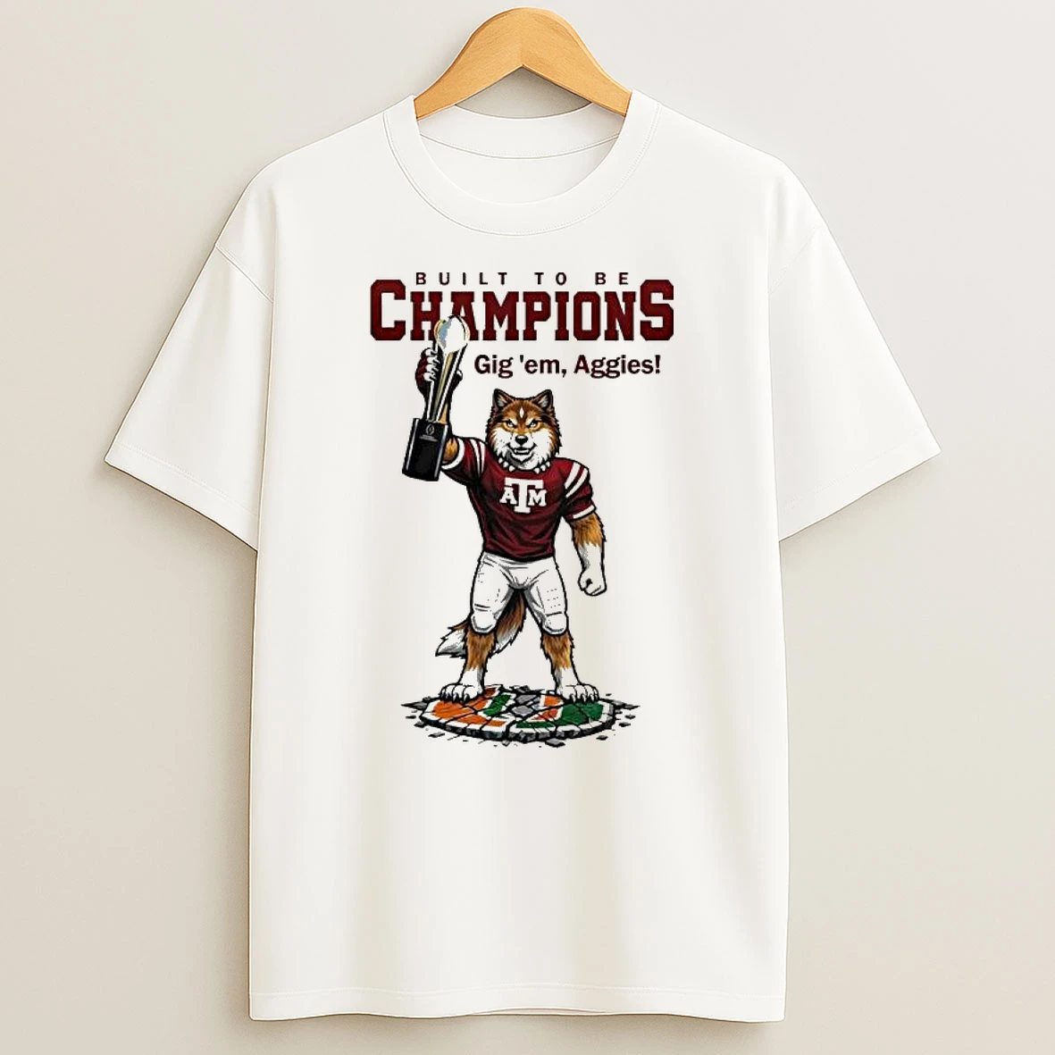 Vflippa Legendusashirt 20251222_100135 100_texas Am Aggies Ncaa College Football Playoff Game Built To Be Champions Gig Em Aggies Mascot T Shirt
