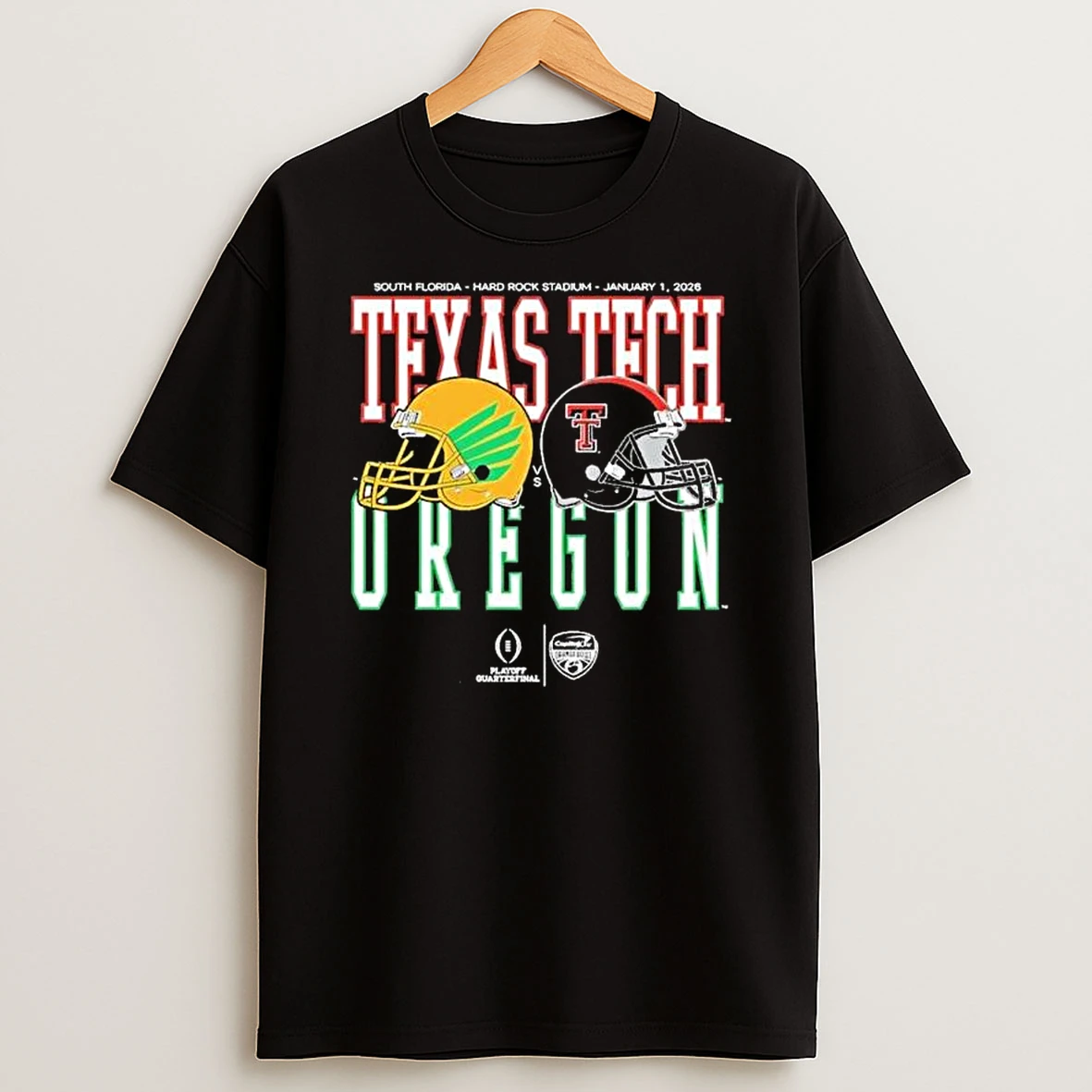 Vflippa Legendusashirt 20251222_123106 53_oregon Ducks Vs Texas Tech Red Raiders 2026 Cfp Capital One Orange Bowl Helmet Matchup T Shirt