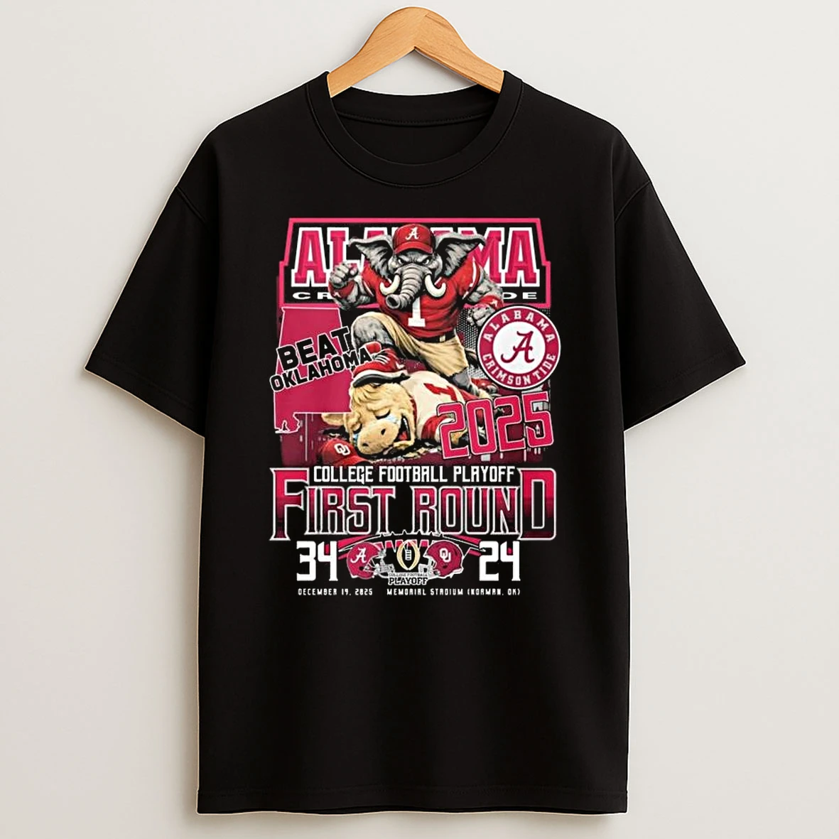 Vflippa Legendusashirt 20251222_130533 68_alabama Beat Oklahoma 2025 College Football Playoff First Bound 34 24 Mascot T Shirt