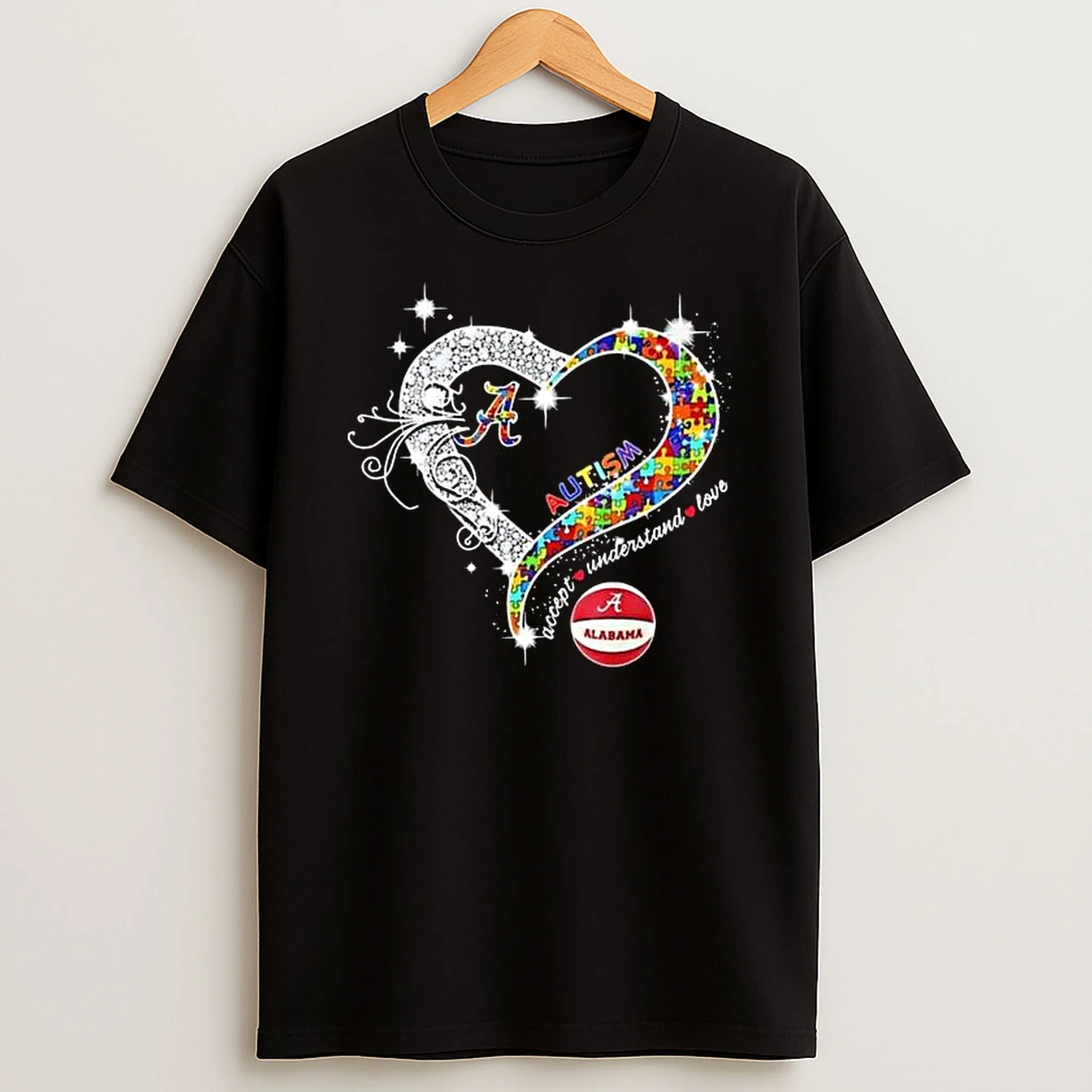 Vflippa Legendusashirt 20251222_130533 68_alabama Crimson Tide Autism Accept Understand Love Heart Diamond T Shirt