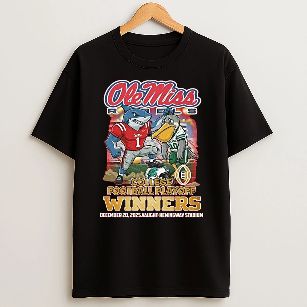 Vflippa Legendusashirt 20251222_130533 68_ole Miss Rebels College Football Playoff Winners Dec 20 2025 Vaught Hemingway Stadium Mascot T Shirt