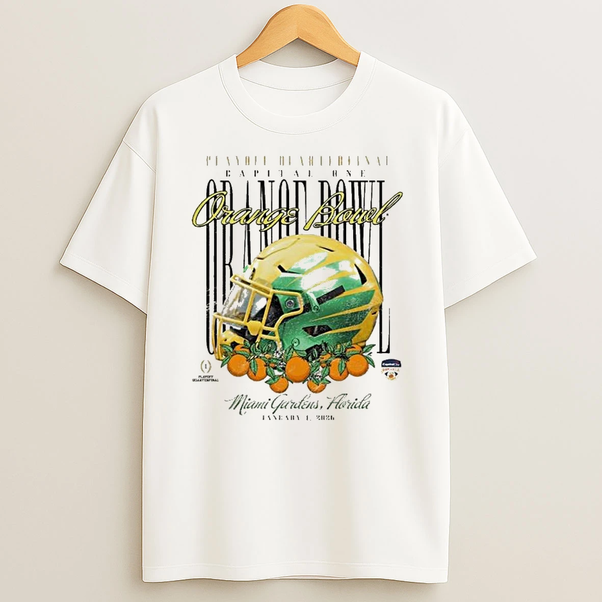 Vflippa Legendusashirt 20251222_130533 68_oregon Ducks 2026 Playoff Quarterfinal Capital One Orange Bowl Miami Gardens Florida Helmet T Shirt