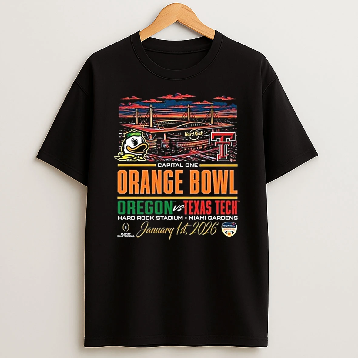Vflippa Legendusashirt 20251222_130533 68_oregon Ducks Vs Texas Tech Red Raiders Capital One Orange Bowl Hard Rock Stadium Miami Gardens January 1st 2026 T Shirt
